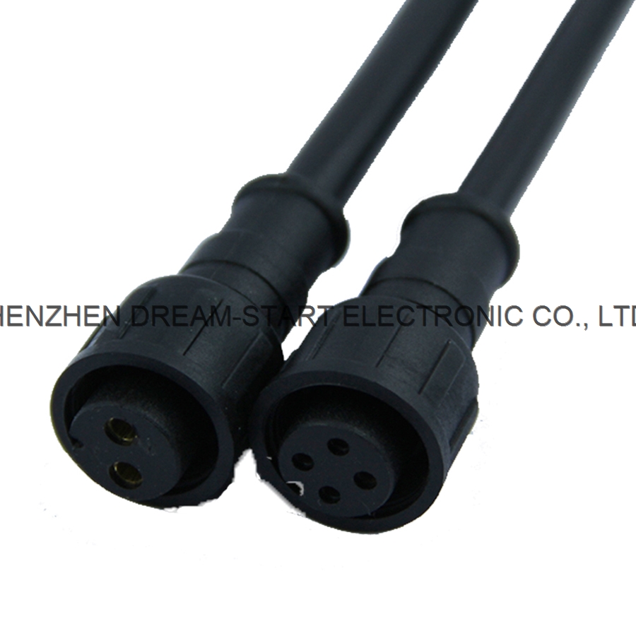 2pin 3pin 4pin waterproof AC DC cable wire connector
