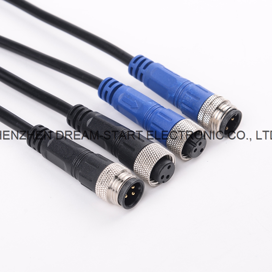 2 3 4 pin screw type led light power cable waterproof connector
