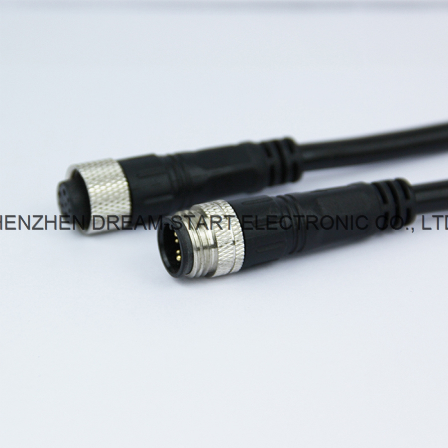 White IP67 2Pin 3Pin 4Pin 5Pin electric plug Male to Female Led PVC