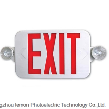 led emergency fire exit sign with twin spot light