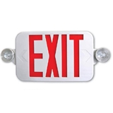 led emergency fire exit sign with twin spot light