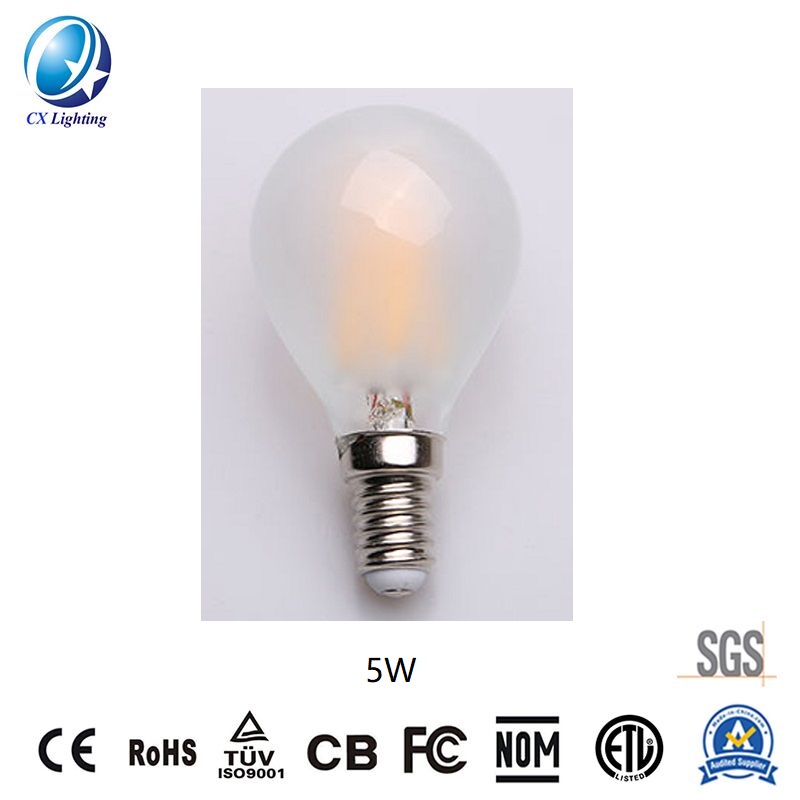 LED Filament Bulb G45 5W E27 B22 600lm Equal 60W frosted with Ce RoHS EMC LVD