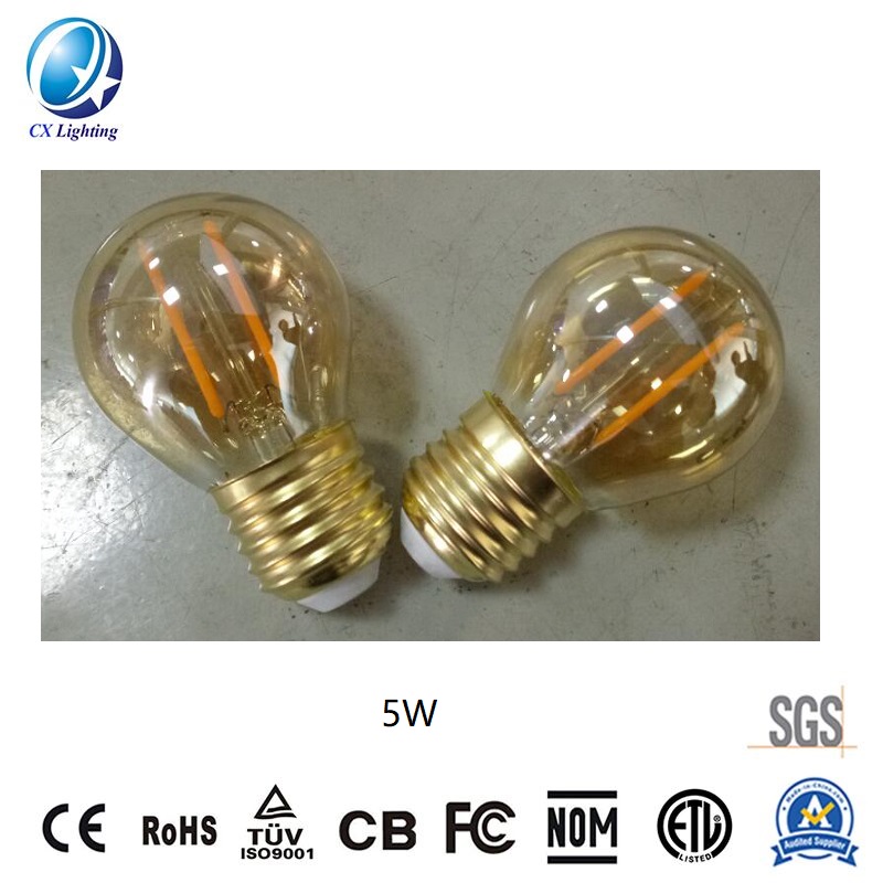 LED Filament Bulb G45 4W E27 B22 600lm Equal 60W amber with Ce RoHS EMC LVD