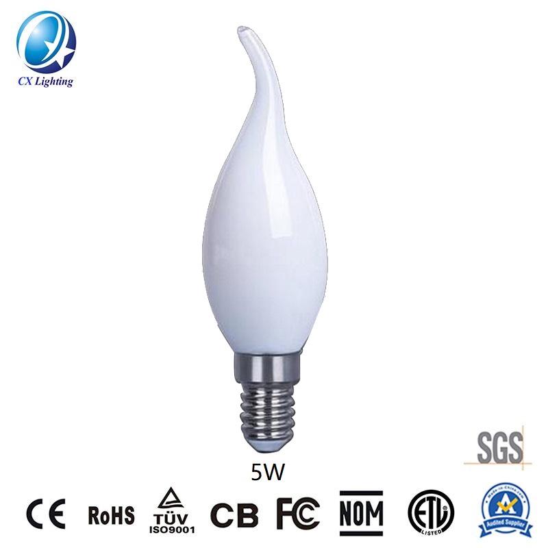 LED Filament Bulb C35 4W E27 B22 600lm Equal 60W milky with Ce RoHS EMC LVD