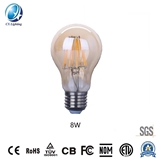 LED Filament Bulb A60 8W E27 B22 480lm Equal 40W Amber with Ce RoHS EMC LVD