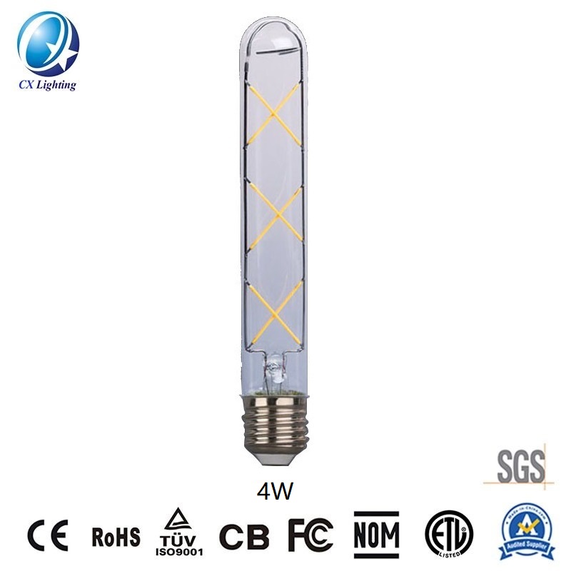T28 LED Filament Bulb 4W E27 B22 660lm Equal 75W Frosted with Ce RoHS EMC LVD