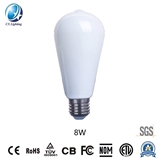 LED Filament Bulb St64 8W E27 B22 960lm Equal 100W Milky with Ce RoHS EMC LVD
