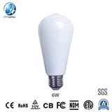 LED Filament Bulb St64 6W E27 B22 960lm Equal 100W Milky with Ce RoHS EMC LVD