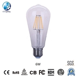 LED Filament Bulb St64 6W E27 B22 960lm Equal 100W Frosted with Ce RoHS EMC LVD