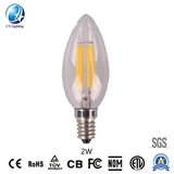 LED Filament Bulb C35 2W E27 B22 600lm Equal 60W Frosted with Ce RoHS EMC LVD