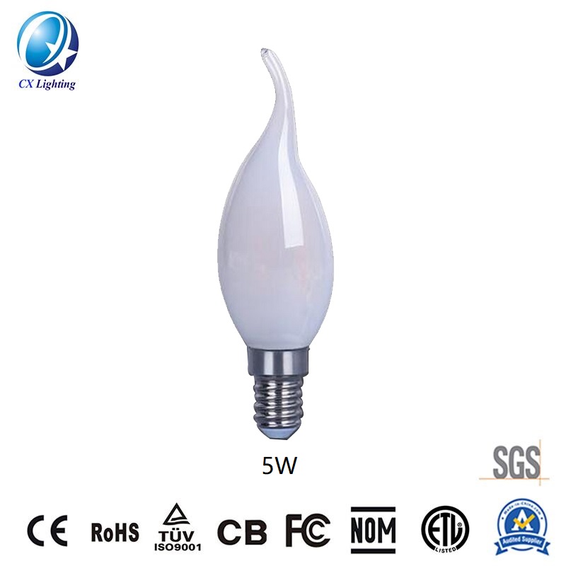 LED Filament Bulb C35t 5W E27 B22 240lm Equal 25W Frosted with Ce RoHS EMC LVD