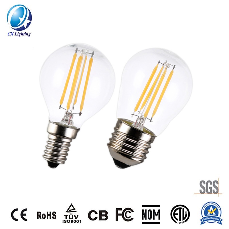 LED Filament Bulb G45 4W E27 B22 600lm Equal 60W Clear with Ce RoHS EMC LVD
