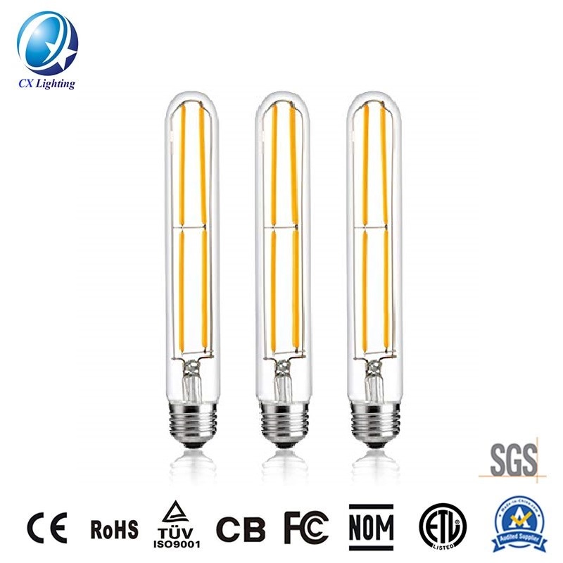 T28 LED Filament Bulb 6W E27 B22 660lm Equal 75W Clear with Ce RoHS EMC LVD
