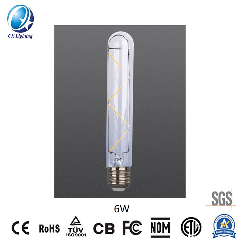 T28 LED Filament Bulb 6W E27 B22 660lm Equal 75W Milky with Ce RoHS EMC LVD