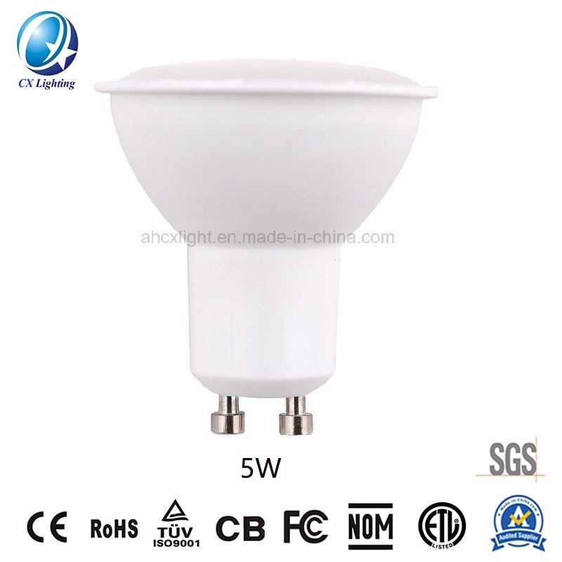 LED Spotlight Lamp GU10 SMD 5W Smooth Surface PC with Aluminum Materials 60 Degree Beam Angle