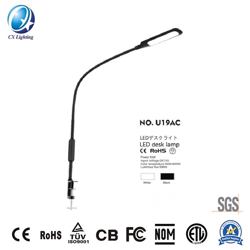 10W Fixed Rechargeable LED Desk Lamp DC10V 500lm 215*55*1130mm