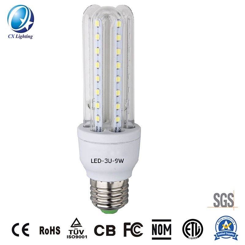 U Shape LED Corn Lamp 3u 9W 85-265V 810lm 42*140mm Indoor or Outdoor Lighting