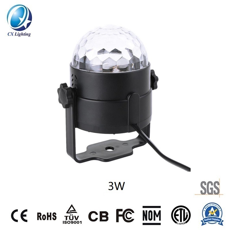 Stents Magic Ball LED Stage Lamp with a Remote Control 3W 100-240V 10.3X10.9cm