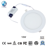 LED Round Recessed Panellight 18W 1260lm 220mm Ce RoHS