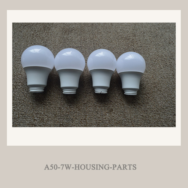 Best Selling PBT+PC white plastic A50 7W bulb light housing parts