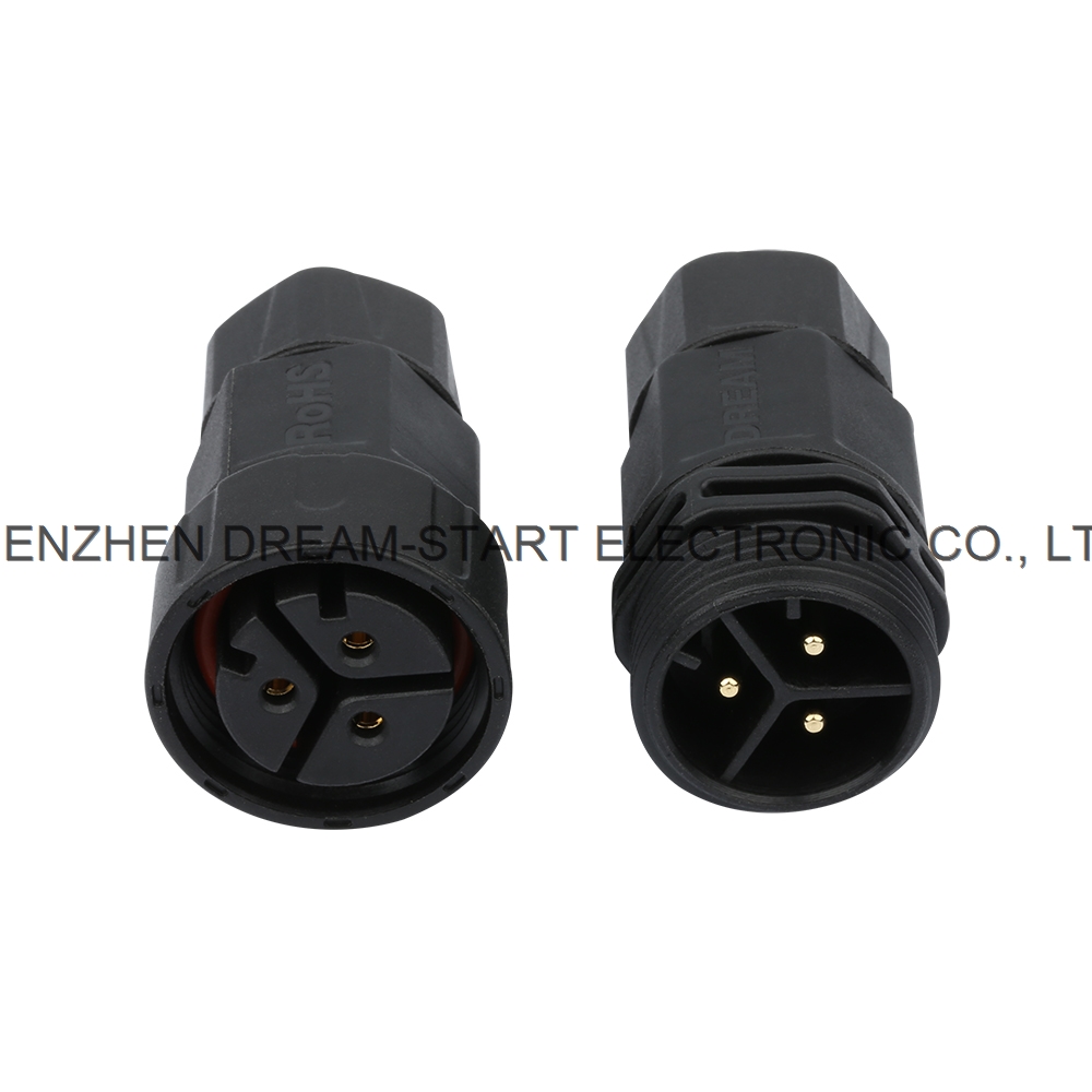 male to female 2pin 3pin 4 pin waterproof connector