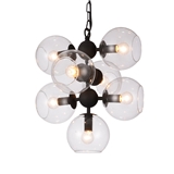 Modern best-selling indoor lighting chandelier sand black large glass 7 lamp holder chandelier