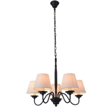 High quality popular 5 lights pendant lamp with Fabric Shade