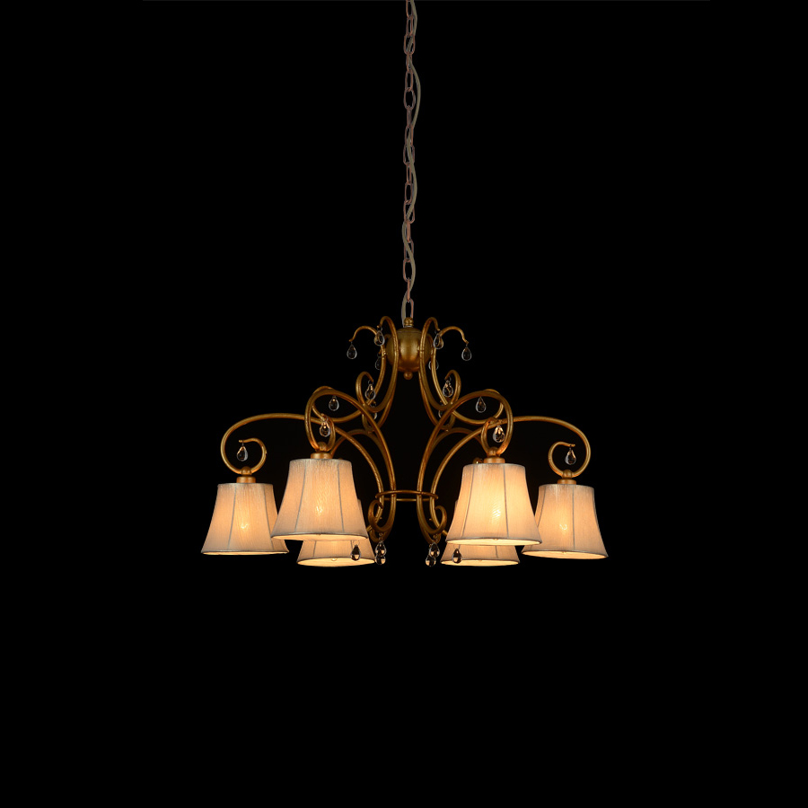 Antique Style Chandeliers with Gold Brush Red