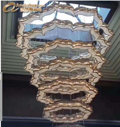 Manufacturer customized non-standard engineering lights hotel lobby Club Villas rectangular crystal