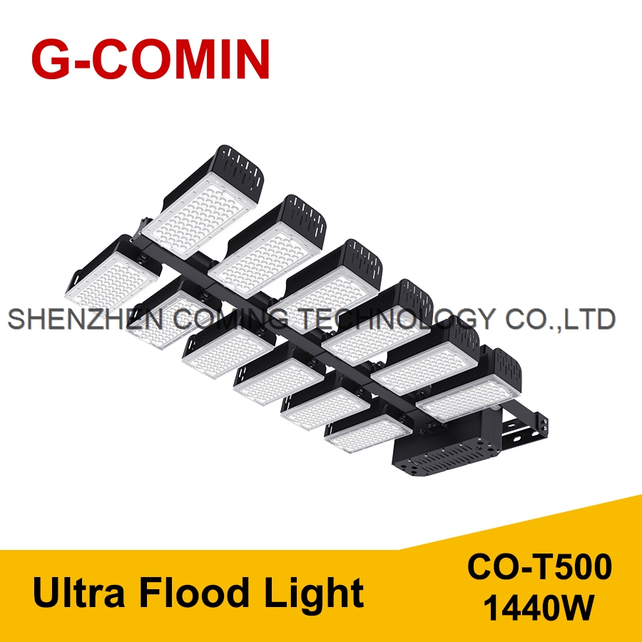 LED FLOOD LIGHT T500 1440W 165LM W Aluminum cooling fin High Luminous Flux