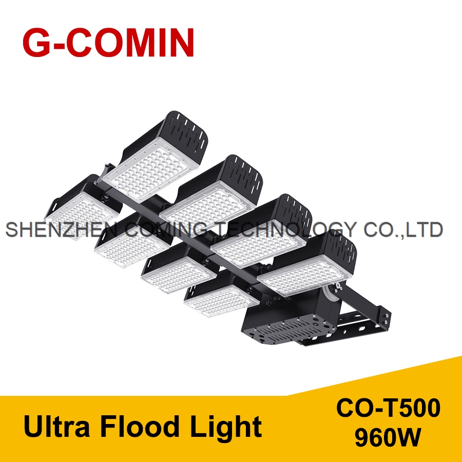 LED FLOOD LIGHT T500 960W 165LM W Aluminum cooling fin High Luminous Flux