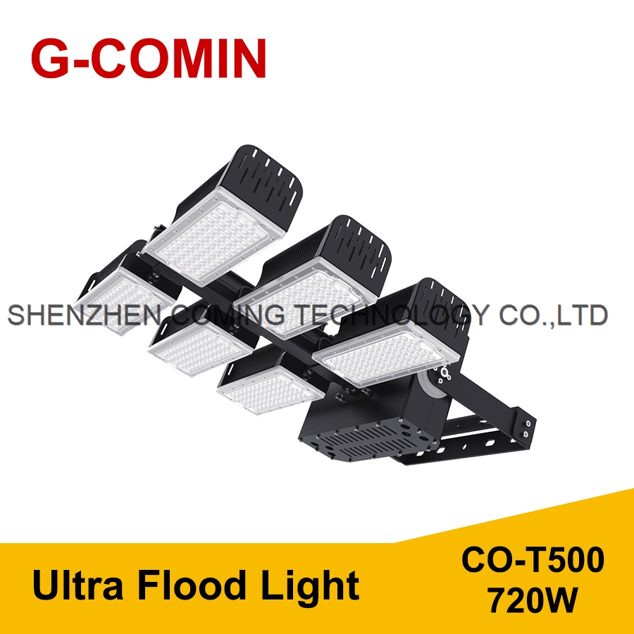 LED FLOOD LIGHT T500 720W 165LM W Aluminum cooling fin High Luminous Flux
