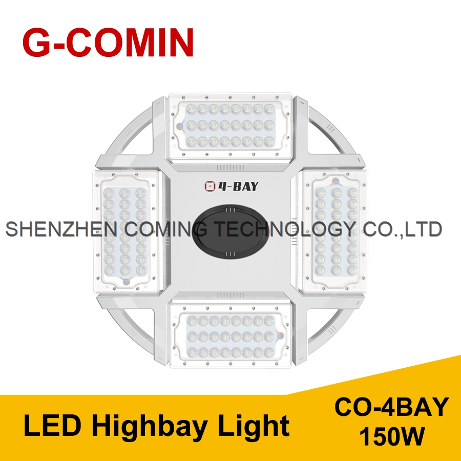 LED Highbay Light 4BAY 150W 150LM W Aluminum cooling fin High Luminous Flux