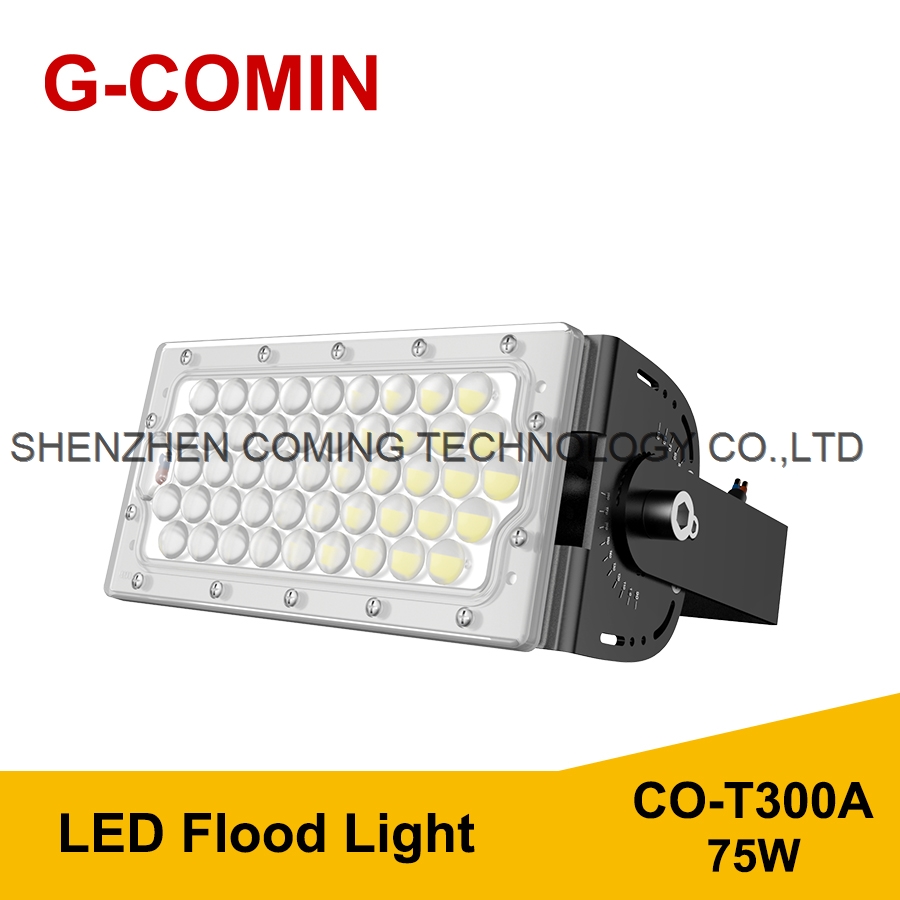 LED FLOOD LIGHT T300A 75W 140LM W Aluminum cooling fin High Luminous Flux