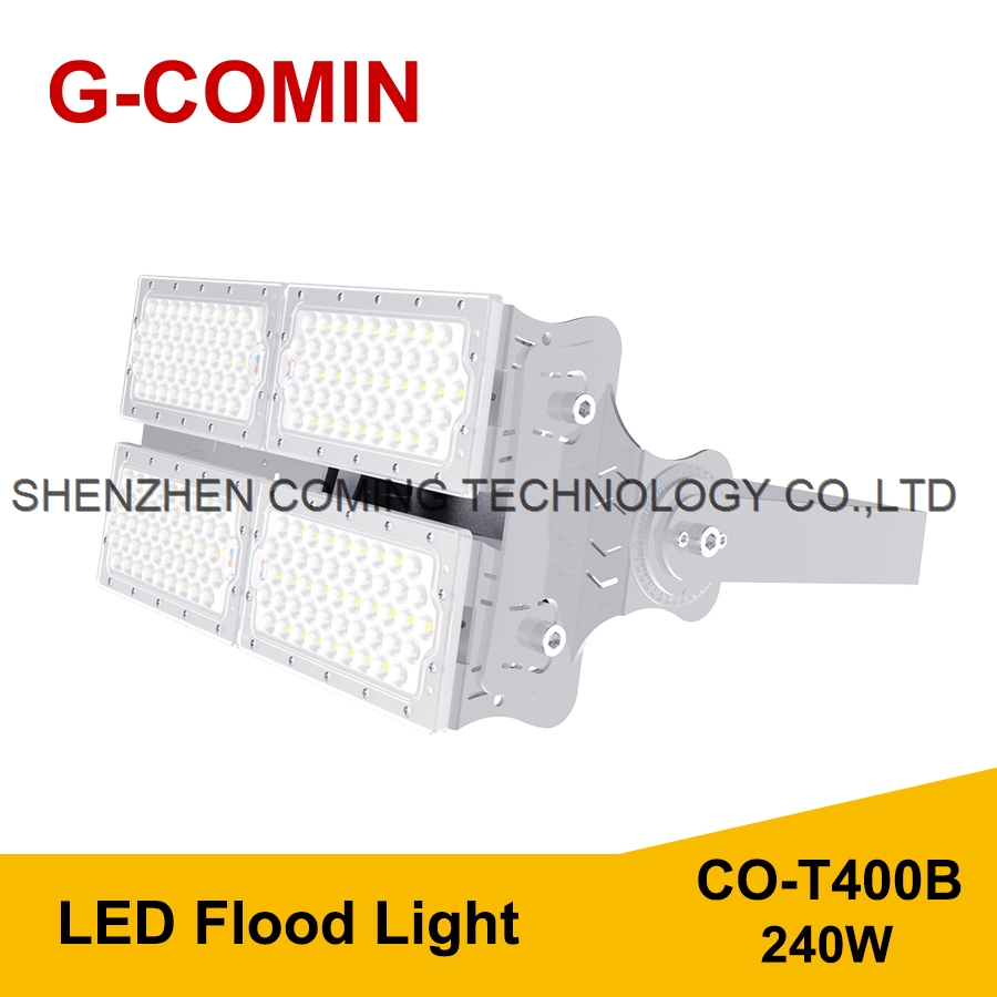 LED FLOOD LIGHT T400B 240W 160LM W Aluminum cooling fin High Luminous Flux