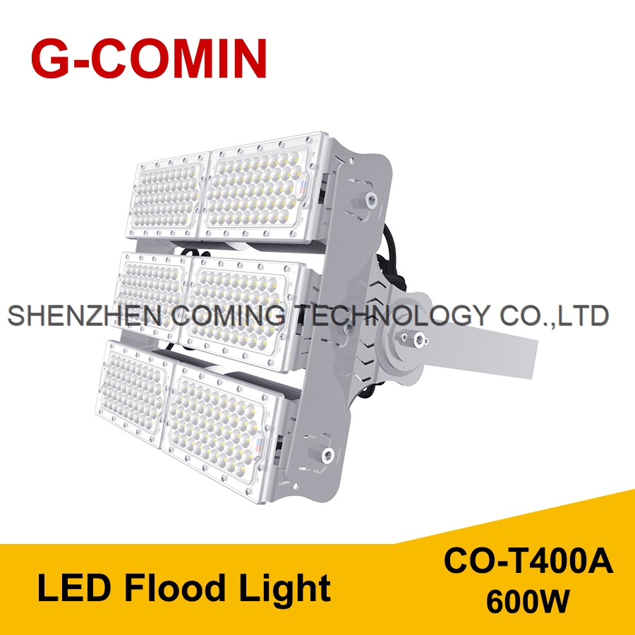 LED FLOOD LIGHT T400A 600W 160LM W Aluminum cooling fin High Luminous Flux