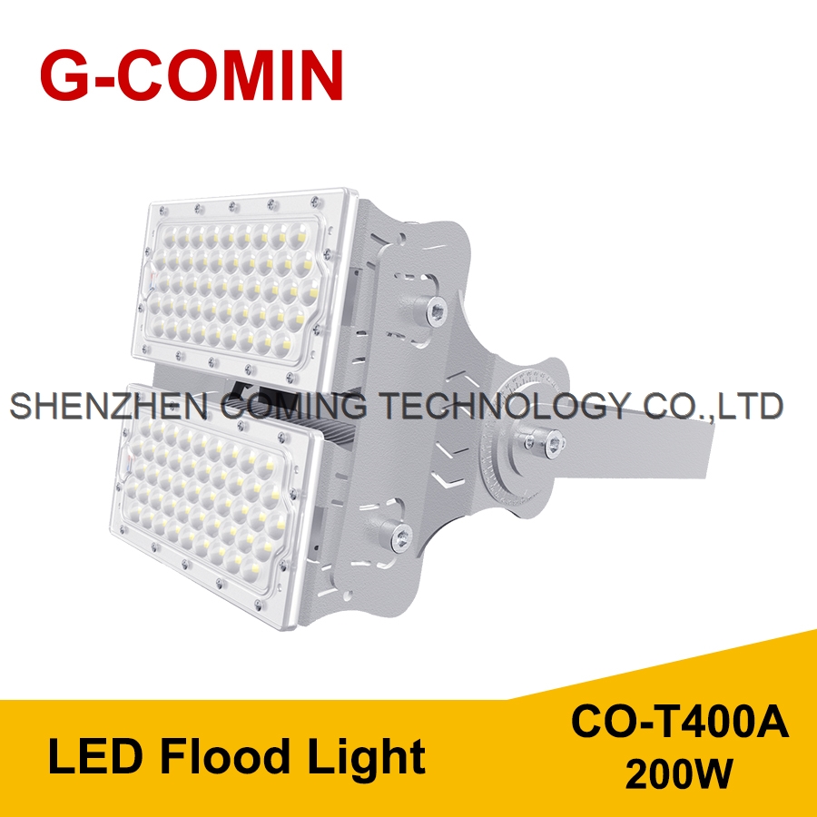 LED FLOOD LIGHT T400A 200W 160LM W Aluminum cooling fin High Luminous Flux