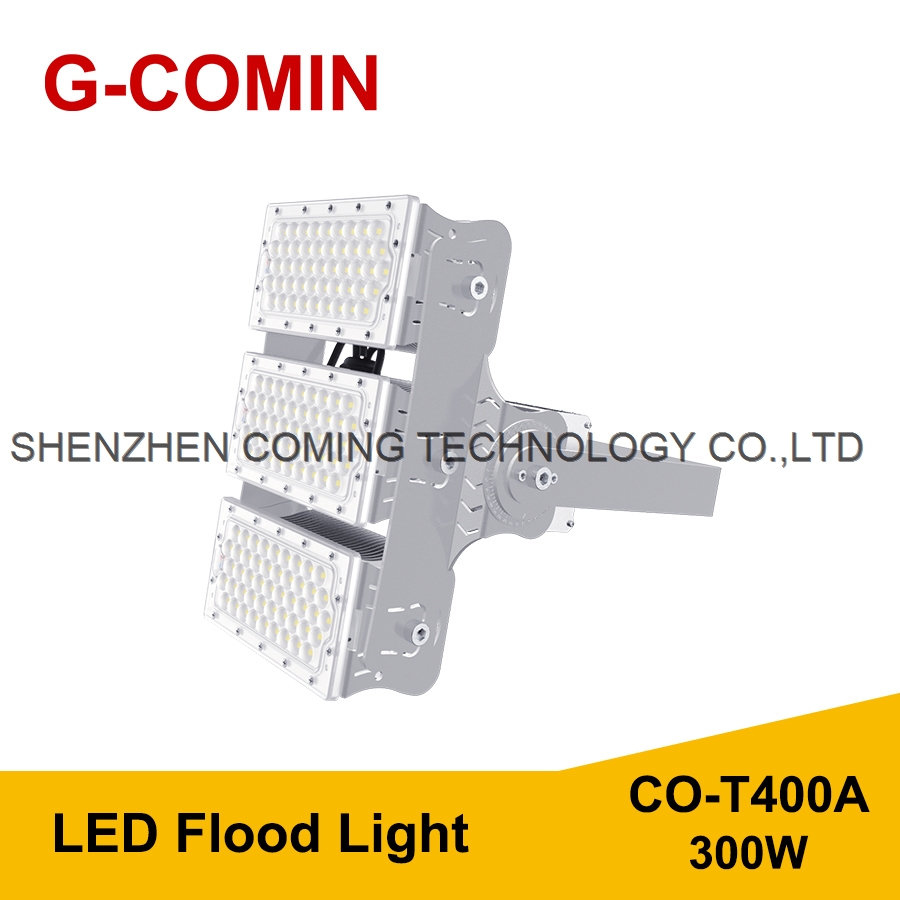 LED FLOOD LIGHT T400A 300W 160LM W Aluminum cooling fin High Luminous Flux