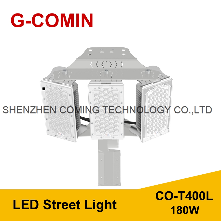 LED Street Light T400L 180W 160LM W Aluminum cooling fin High Luminous Flux