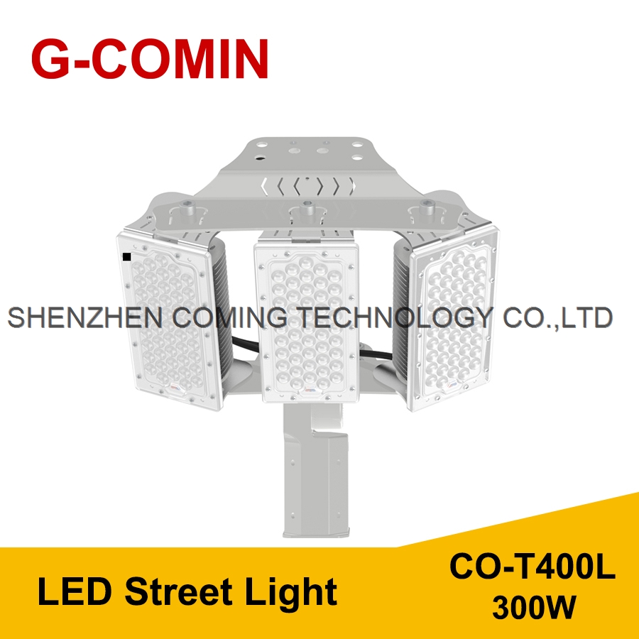 LED Street Light T400L 300W 160LM W Aluminum cooling fin High Luminous Flux