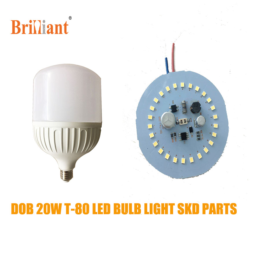 Lowest price High lumen E27 20W DOB led bulb skd parts