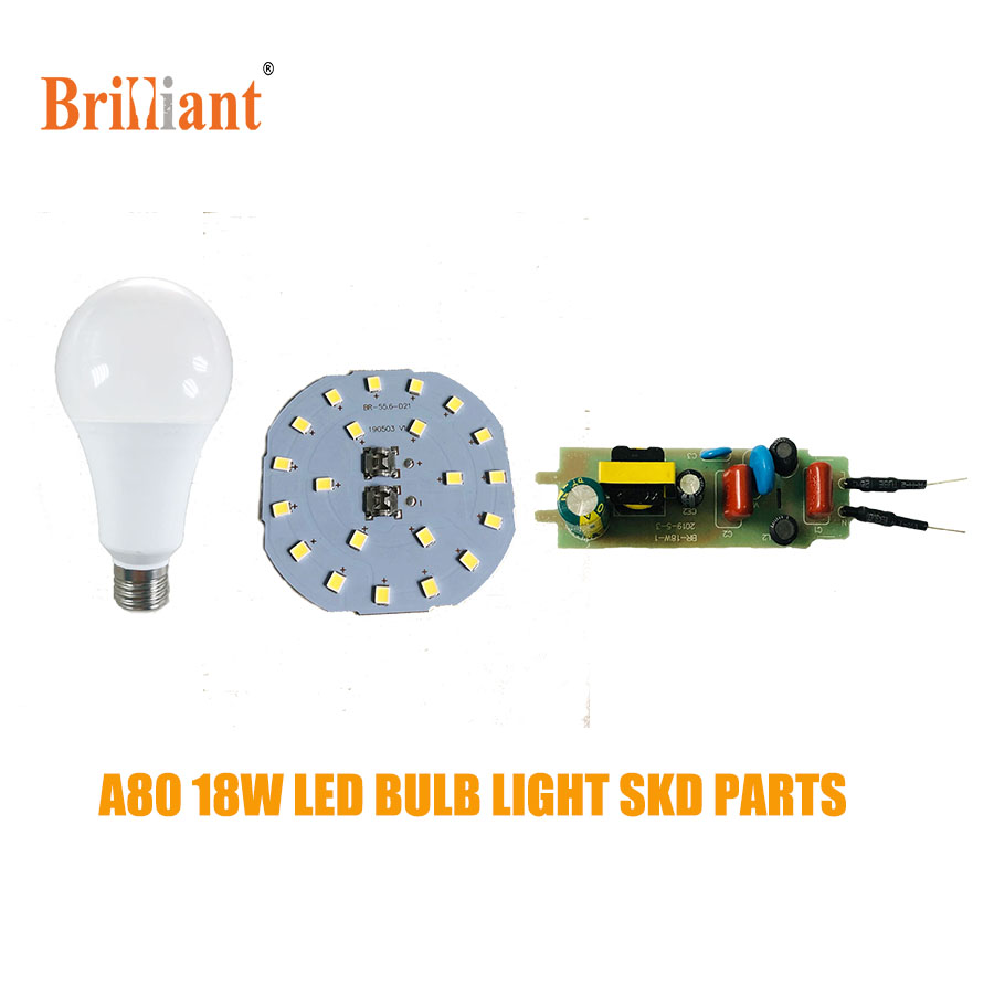 China supplier led light bulb SKD CKD LED bulb lights A60 A65 A70 A80 Raw materials 12W 15W 18W
