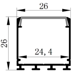 LED Linear Aluminum Profile surface for 24 mm led stri