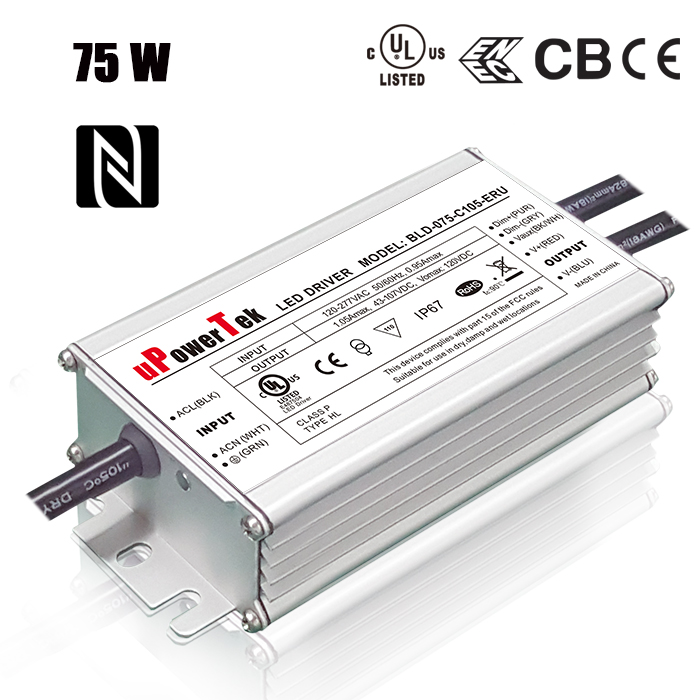 UL Certified DALI Dimmable Constant Current 75W LED Driver