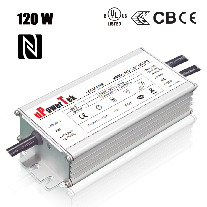 NFC Programmable Constant Current 120W LED Driver with 7 Year Warranty