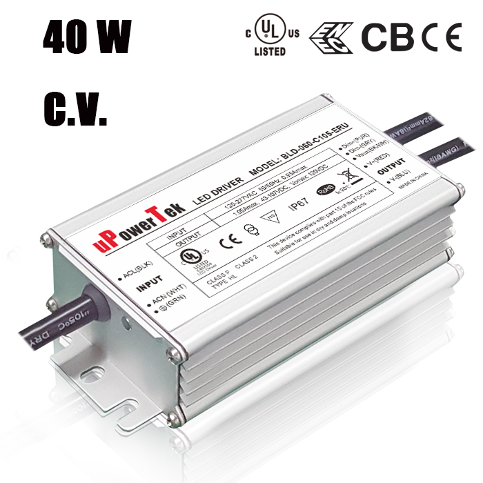 100-277Vac Input Constant Voltage 40W 12V LED Driver with 7 Year Warranty