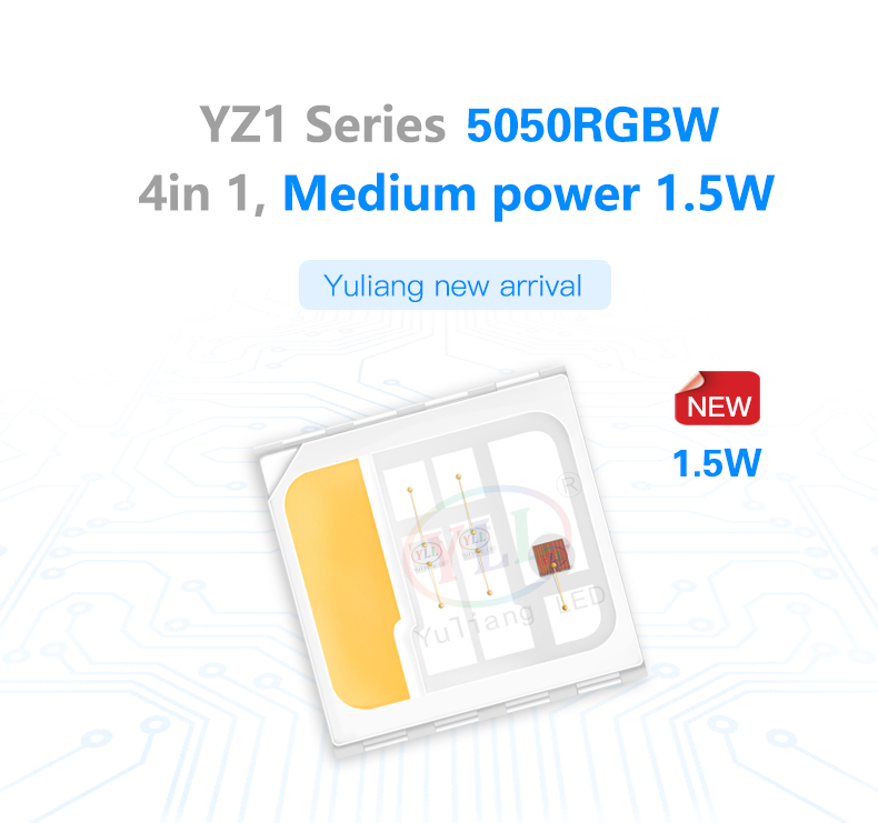 LED5050RGBW SMD YZ1 Series Medium power 1.5W 5050RGBW