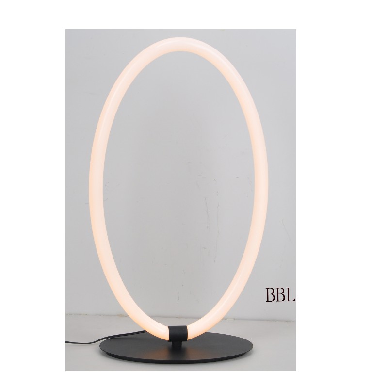 LED table lamp with oval acrylic tube
