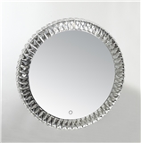 Round Shape Popular Design LED Crystal Bathroom Mirror For Home Decoration