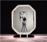 2019 New Design Octagon Shape LED Crystal Make up Mirror With Touch Switch